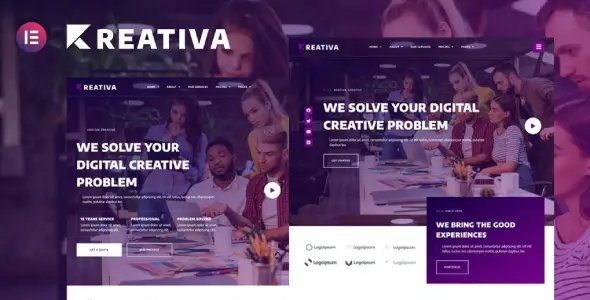 Krativa – Creative & Digital Agency Services Elementor Template Kit